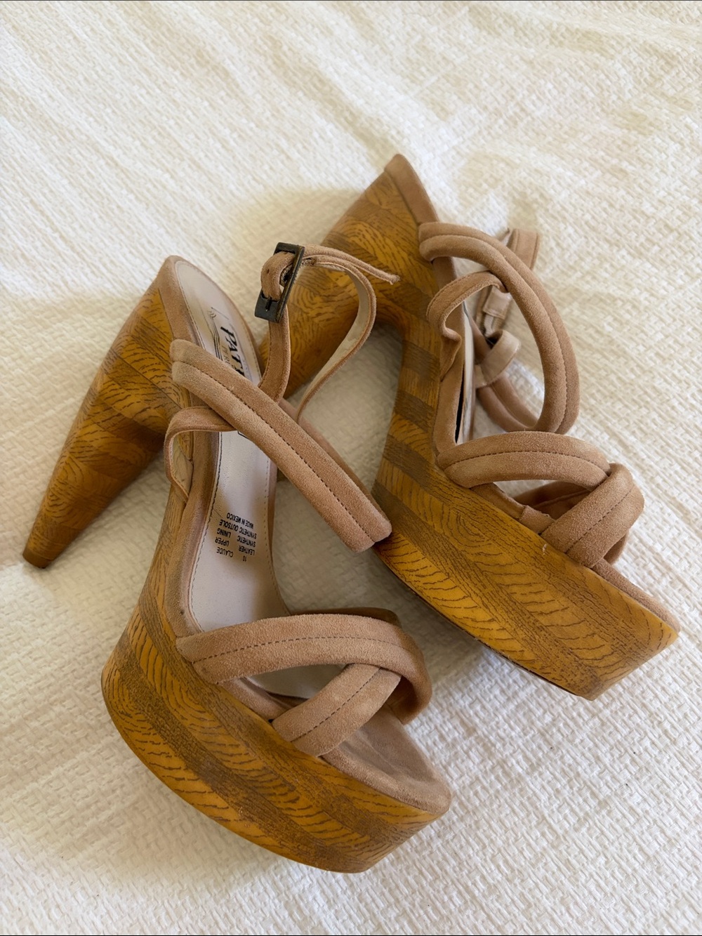 Patron by Perugia Platform Strappy Sandals in Taupe